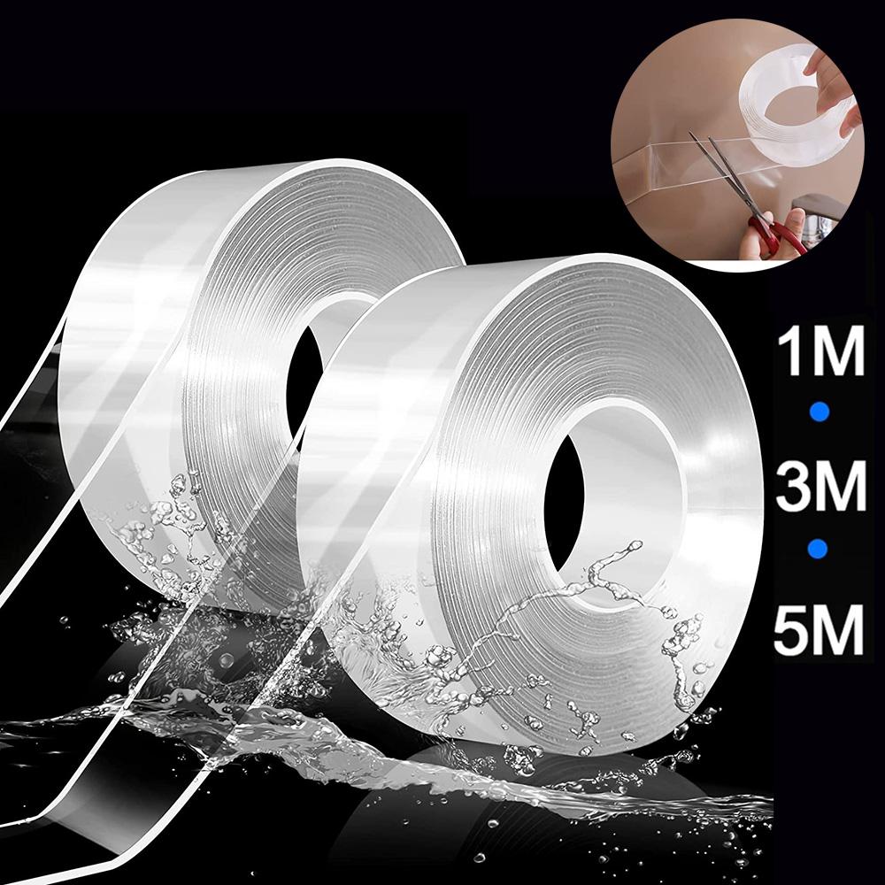 Nano Double Sided Sticker Reusable Washable Waterproof Transparent Self Adhesive Traceless Tape for Home Office