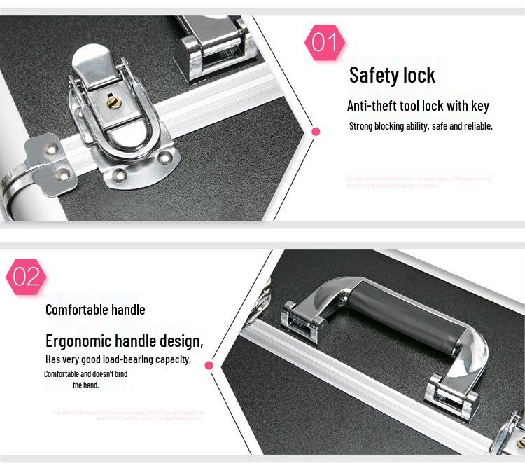 Запираемый многослойный кейс-тележка для макияжа для нейл-арта и красоты