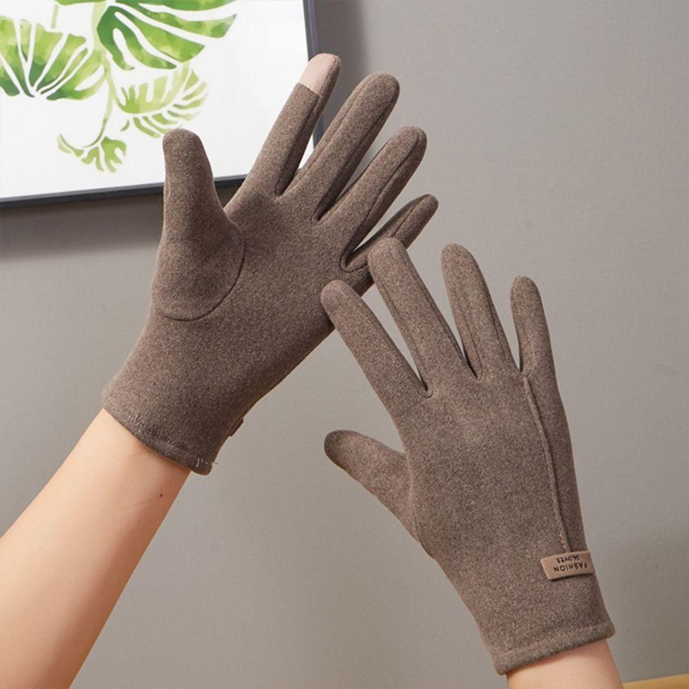 Перчатки для верховой езды однотонные, утолщенные, для сенсорных экранов, новые зимние перчатки для женщин