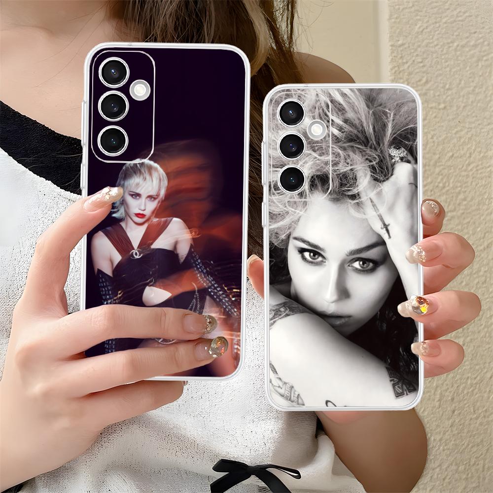 Чехол для мобильного телефона Майли Сайрус для Samsung Galaxy S25 S24 S23 S22 S21Plus FE Ультрапрозрачный Цветной Чехол для мобильных телефонов