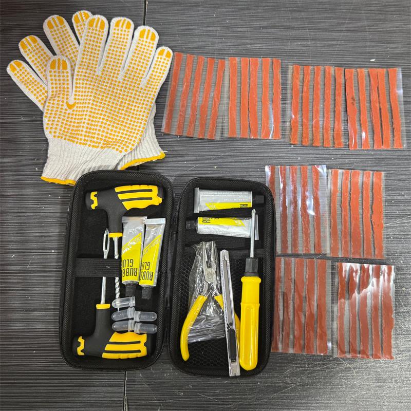 2026-HOT Car Tire Repair Kit Puncture Plug Tools Tyre Puncture Emergency for Tire Strips Stirring Glue Repair Tool Kit Valve Stems 1