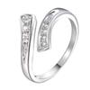 Charm 925 Sterling Silver Crystal Open Rings for Women Simple Adjustable Fashion Wedding Engagement Party Gifts Jewelry