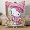1pc Spring Hello Kitty Blanket, Seasonal Home Decor, Soft Throw Blanket, Living Room, Travel, Camping, Car Blankets, Beach, Office Naps, Perfect for B