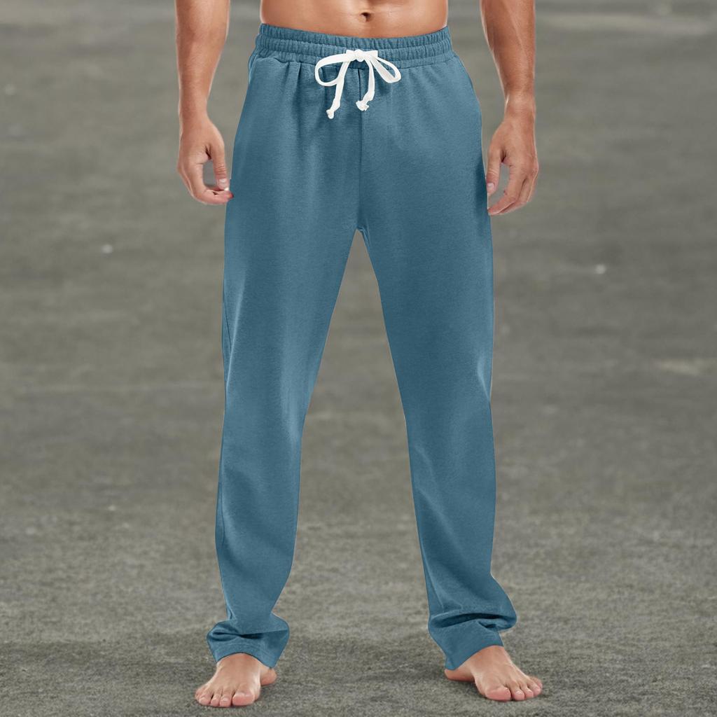 Мужские модные прямые повседневные спортивные брюки с принтом и карманами