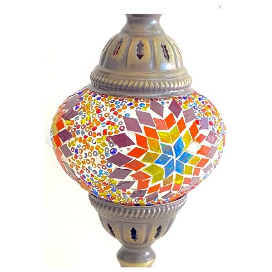 Настольная прикроватная тумбочка с мозаикой, аутентичный декор, освещение, стол и ночник