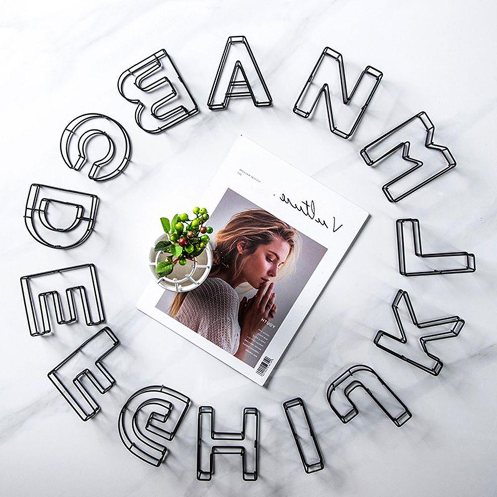 Props Desktop Ornament Doorplate Sign Wrought Iron Alphabet Home Decoration Metal Hollow Letter