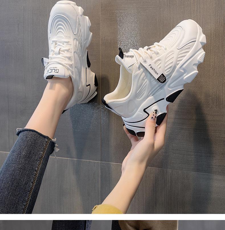 Women's Trendy White Dad Sneakers - Autumn 2025, Versatile, Breathable Casual Sports Style