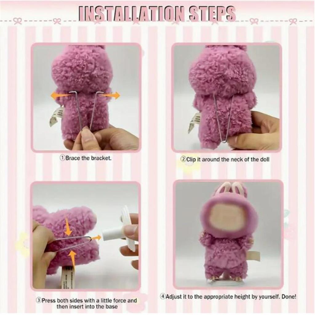 3/6Pcs Action Figure Stand Plastic Iron Doll Display Rack Doll Bracket Support Dolls Prop Up Stand for Skull Panda Bear Dolls Toy