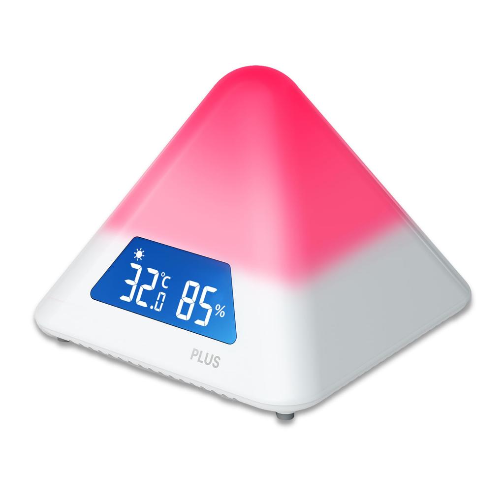 Plus Temperature and Humidity Meter, Heatstroke Prevention, Easy-to-Read Temperature and Humidity LED Alarm, 4-Level Color Indicator for Risk, Air Con
