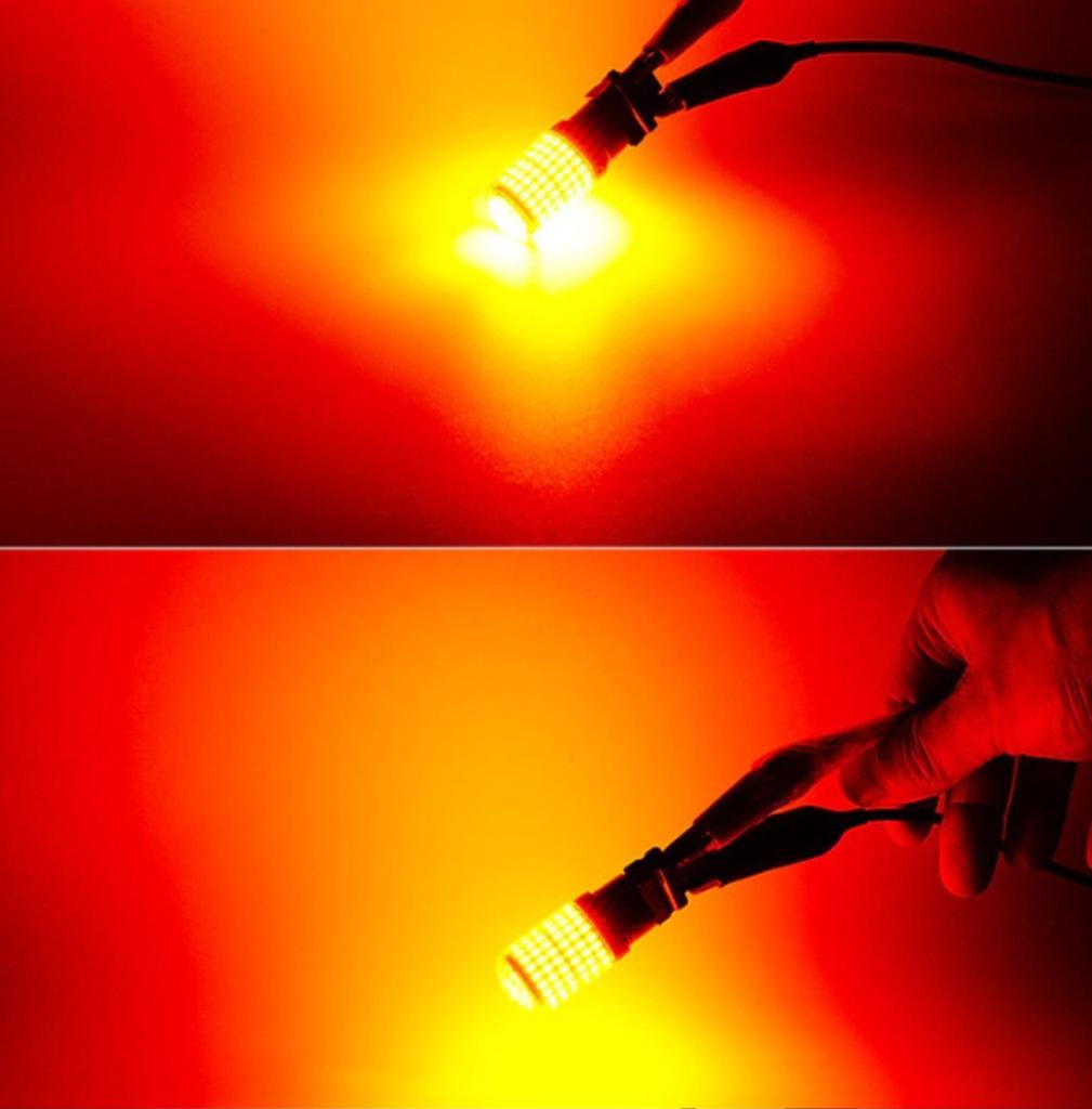 2 Pcs LED Bulbs 3156 P27W 12-24V Orange 100% Canbus Off-Road