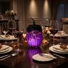 Halloween Purple Pumpkin Resin Decorative Light for Home and Party Decor