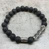 Lava Stone Tribal Bracelet with Rock Quartz