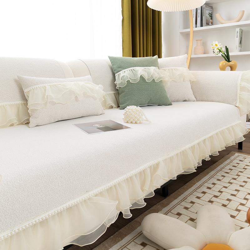 Новая подушка для дивана, универсальная нескользящая подушка для четырех сезонов, высококачественная подушка, минималистичный современный модный чехол для дивана с кружевным краем