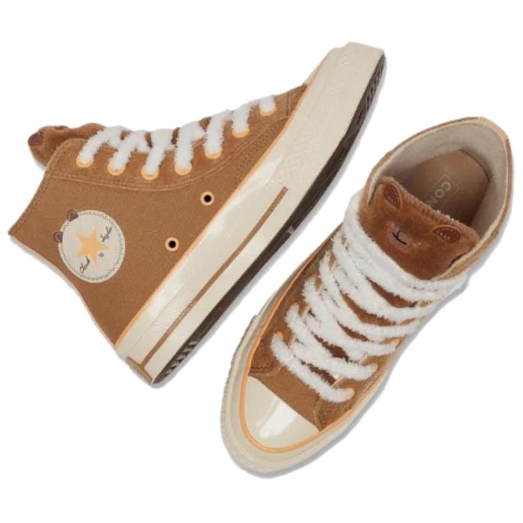 Converse Кеды Chuck 70, износостойкие, высокие, для скейтборда, унисекс, коричневые, A12766C