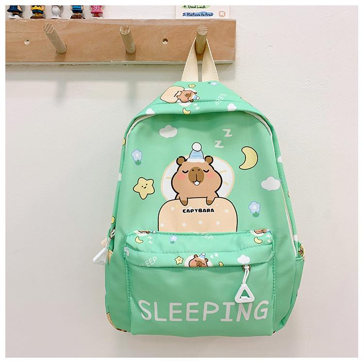 And Spacious Cute Childrens Cartoon Capybara Backpack For Boys And Girls In Nylon Soft