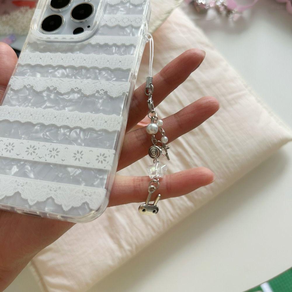 Подвесная веревка Y2k цепочка для сотового телефона милая девушка бисерный брелок кибер кролик телефон брелок сумка брелок