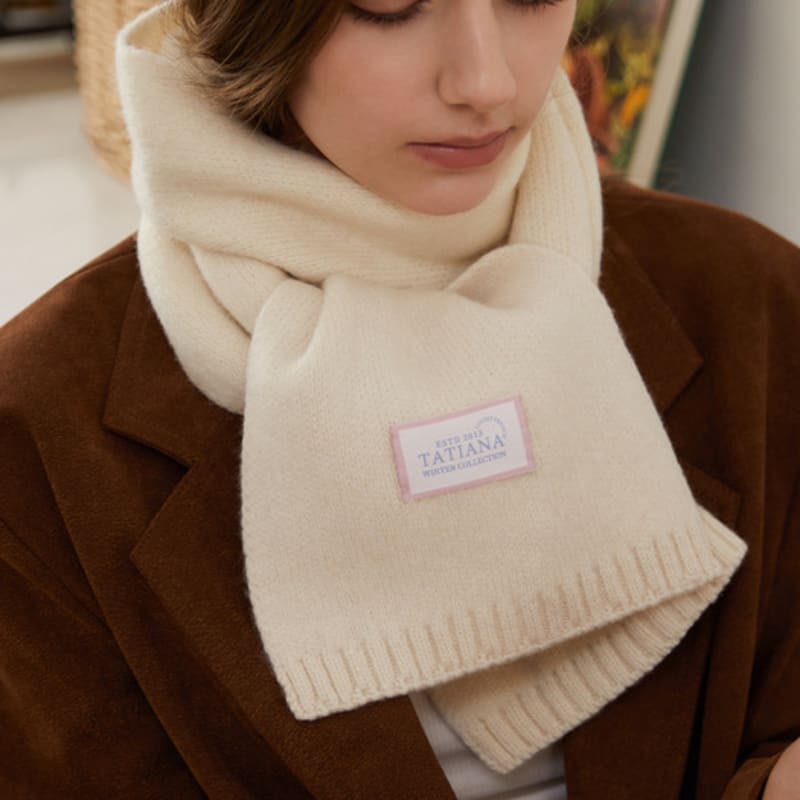 TATIANA French Knit 100% Wool Muffler MF8102 2 Colors