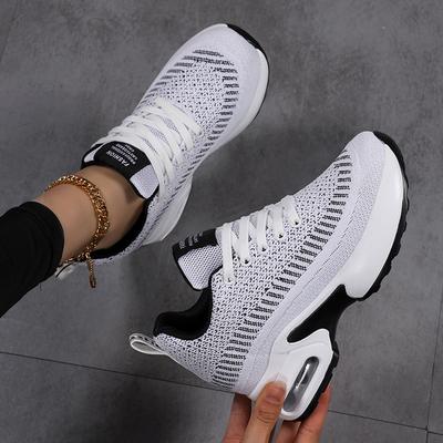 Кроссовки Женские Сетчатые Дышащие Повседневные Женские Весенние Туфли на Платформе Каблуки Танкетка Увеличивающие Рост 2025 Вязаные Женские Вулканизированные Туфли
