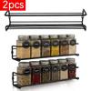 2Pcs Kitchen Organizer Metal Hanging Racks For Home Restaurant Wall-Mounted Seasoning Shelf Spice Jar Storage Rack Single Layer