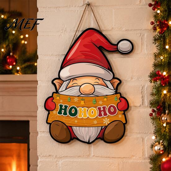 Christmas Gifts for Families Door Sign, Gnome Shape with Adjustable Hemp Rope, Vintage Hanging Decorative Signs Decoration Wall Signs, Home