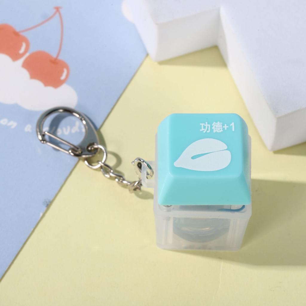 Unzip Button Muyu Internet Celebrity Merit Button Luminous Keycap Accumulator Press Keychain Pendant Toy