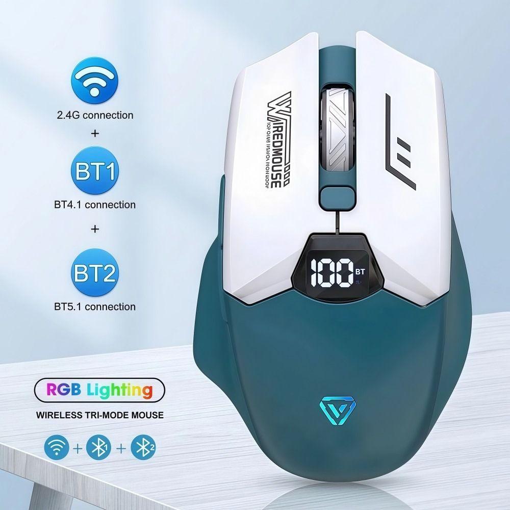 Smart LCD Display Bluetooth Mouse Dual-Mode Tablet Universal Mouse Wireless Mouse Office Gaming