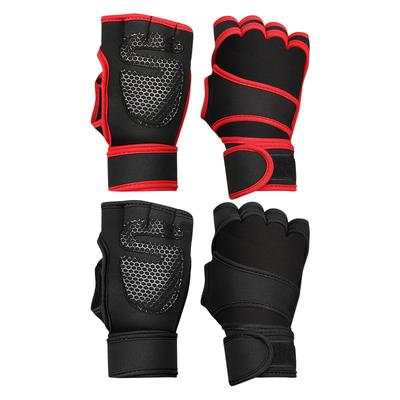 Мужские и женские спортивные перчатки в помещении для тренировок в тренажерном зале, тяжелая атлетика, компрессионные упражнения, велосипедные перчатки с жестким натяжением и полупальцами