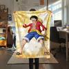 1PC One Piece Monkey D Luffy Patterned Flannel Blanket Suitable For All Seasons For Home Decor Warmth And Comfort Gifts Holiday Present