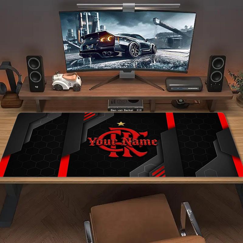 Clube De Regatas Flamengo Custom Name Large Size Mouse Pad Large Gaming Table Cushion Non-slip Laptop Tablet Big Mousepad XXL Mat Mini PC Playmat With