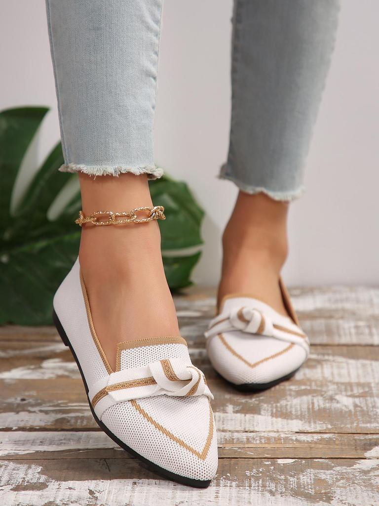 «Весна 2024, модные женские туфли большого размера без застежек с острым носком»