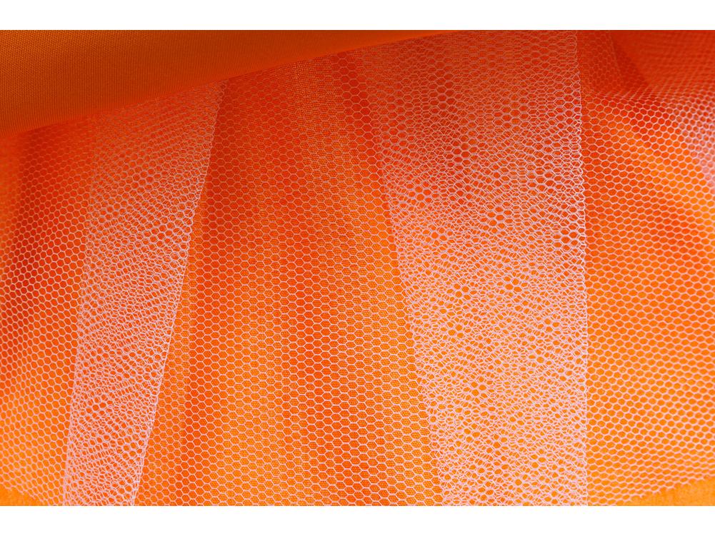 Девочкино платье ведьмы на Хэллоуин с оранжевой сетчатой пышной юбкой