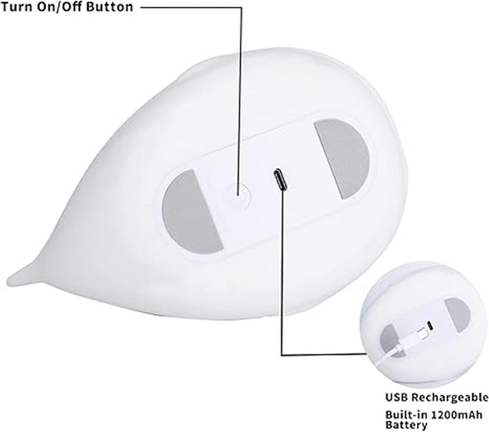 Ночной светильник «Кит» 7-цветный силиконовый USB-перезаряжаемый ночник для украшения комнаты настольная лампа подарки для детей
