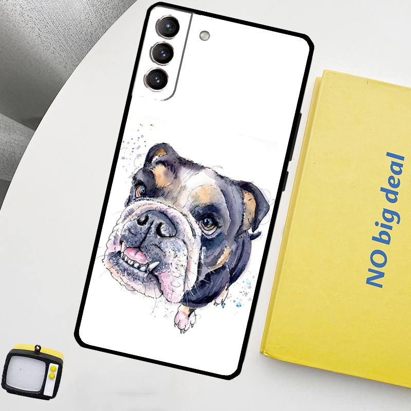 Чехол для телефона Британский бульдог для Samsung Galaxy S25 Ultra S20 S21 S22 S23 Plus S24 Ultra S9 S10 S25 FE