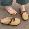 Baotou Half Slippers Women's Summer Wear 2025 New Super Fire Flat Bottom One Pedal Lazy Half Tray French Cool Slippers