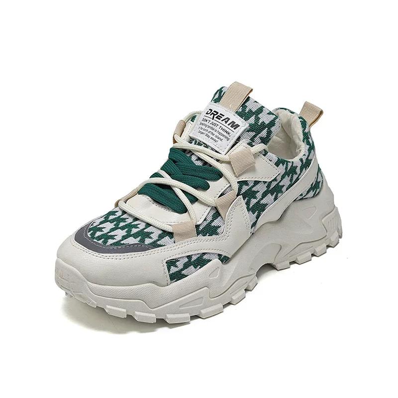 Модная женская повседневная обувь 2024 Весна Новые туфли на танкетке со шнуровкой Женская мода повседневная дышащая спортивная обувь Zapatillas Deporte