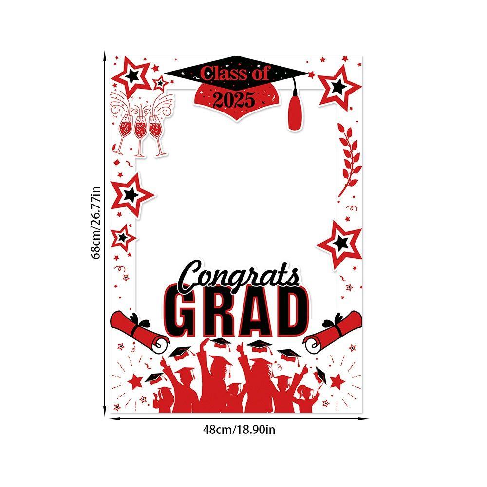 Congratulation 2025 Graduation Photo Frame Bachelor Cap Dress Up Costume Mask  Classmates