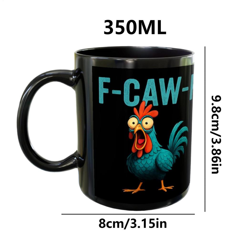 F-Caw-F Керамическая кружка для кофе с петухом, смешная посуда, керамические кружки с петухом, чашка для молока, чая, кофе, горячего шоколада, сока, холодных напитков, для семьи