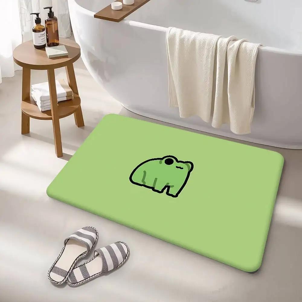 Cartoon Frogs Are Cute Hallway Carpet Non-Slip Laundry Room Mat Laundry Decor Balcony Child Living Room Bedside Area Rugs