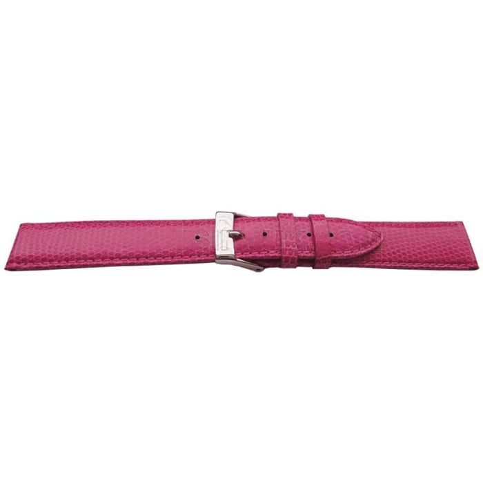 Bracelet montre - MY-MONTRE - Lézard Rose Foncé 16mm - Cuir lézard véritable - Confection main Italie - Boucle argentée