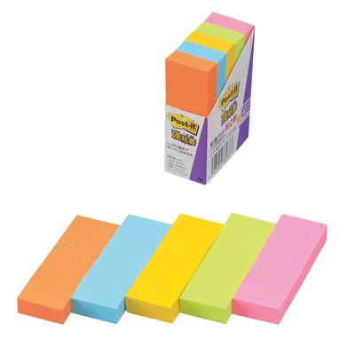 Прочный липкий неоновый 75 x 25 90 листов x 5 Post-it заметки, клей, заметки, цветные, мм, книги, 500-5SSAN