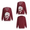 New Autumn Winter College Style Skull Knit Long Sleeve Top Loose Women's Clothing