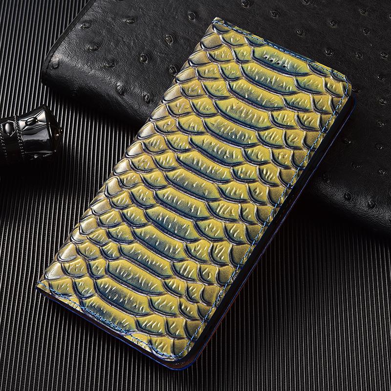 Чехол-бумажник из натуральной кожи змеи для Apple iPhone 6 6S 7 8 X XS XR 11 12 13 14 15 16 16e 17 Pro Max Plus