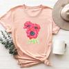 (Азиатский размер)Одежда Повседневная футболка с коротким рукавом Цветочный сладкий тренд 90-х Милая модная футболка Женская принт Женская графическая футболка