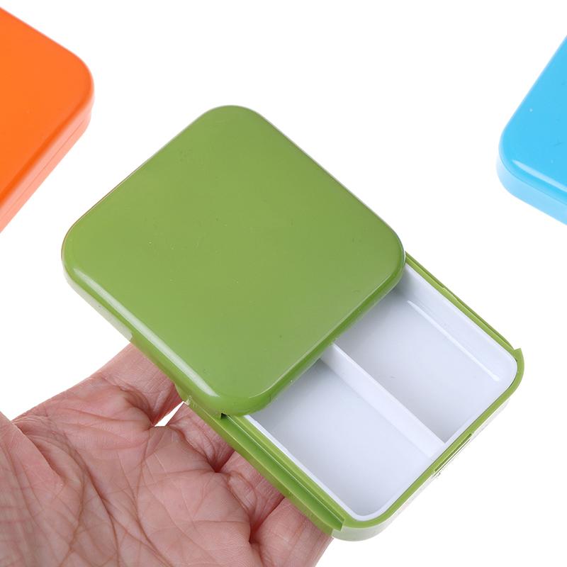 Органайзер для таблеток Push Open Лекарство 2-секционная коробка Портативный дорожный футляр