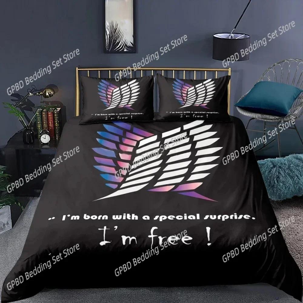 Anime Attack On Titan AOT 3D NEW Duvet Cover Pillowcase Bedding Set Adult Girl Bedroom Decoration Children Single Double Large