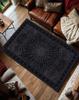 VIKAMA Gothic Spider Web Area Rug, Non-slip Washable Stain Resistant Carpet, Black Red Decor For Living Room Bedroom Home