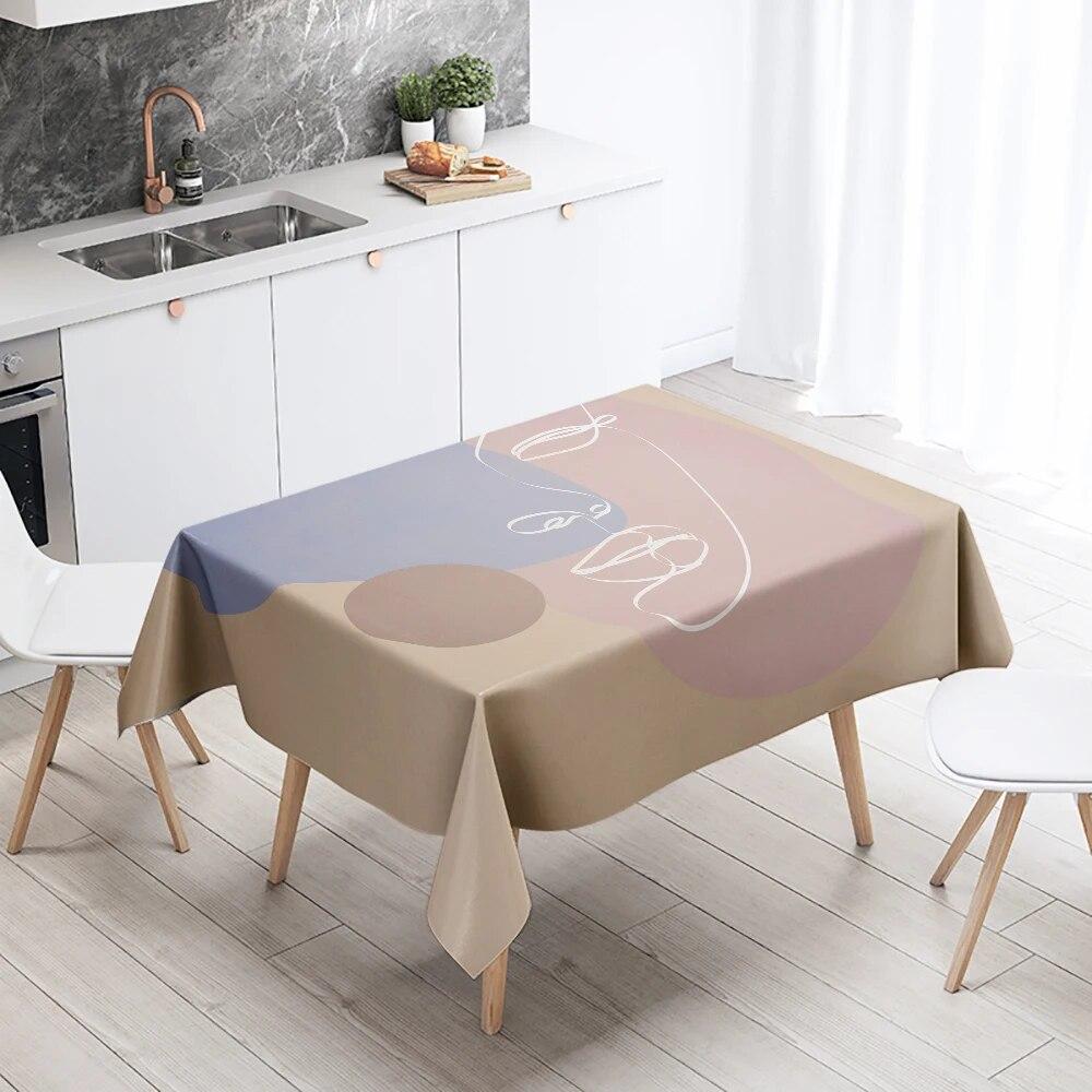 Простая линия скатерть для вечеринки, ресторана, банкета, украшение, анти-пятно, водонепроницаемый домашний стол