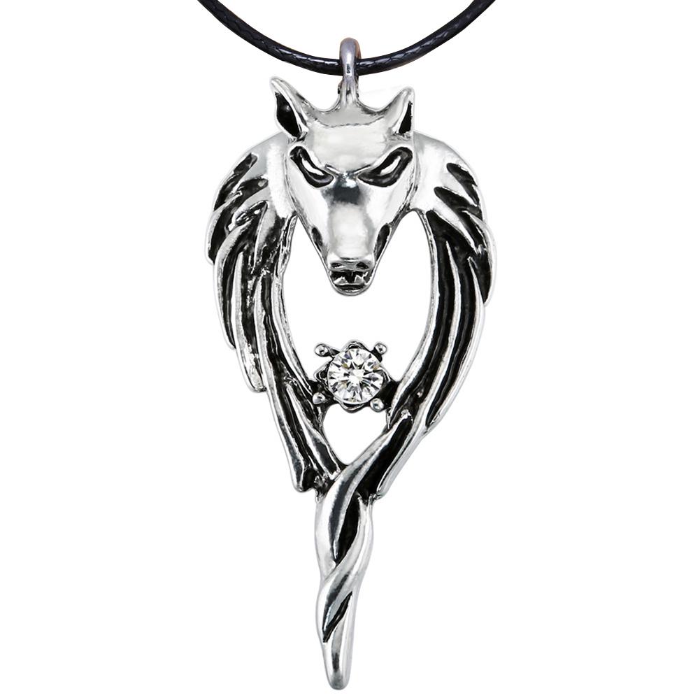 Ожерелье BLULANS, чудесный тотем волка в стиле панк, мужское ожерелье из титановой стали, подвеска со стразами, женский подарок