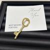 Lock Hole Design Key Shaped Brooch Vintage Style Metal Decorative Pin Suit Coat Accessory  Daily