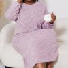 "Comfortable Cotton Velvet Nightgown for Women – Long Sleeve Autumn and Winter Wear"